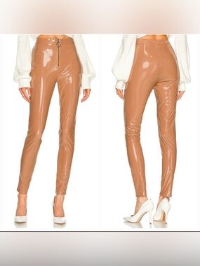LPA Faux Leather Legging, Camel, New Without Tags